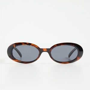 Le Specs Tortoise Oval Sunglasses